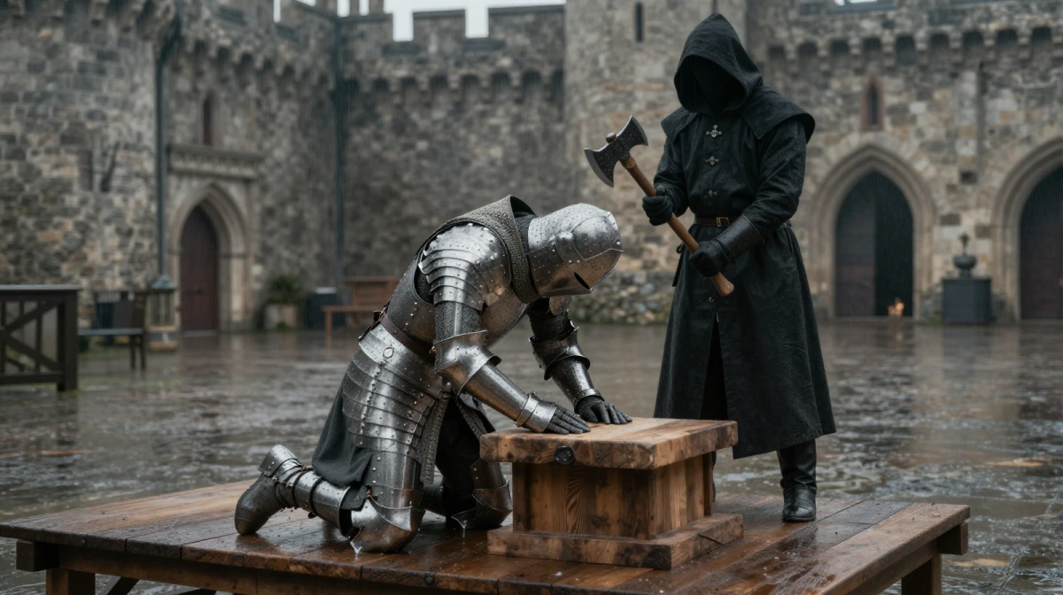 A knight voluntarily going to his death