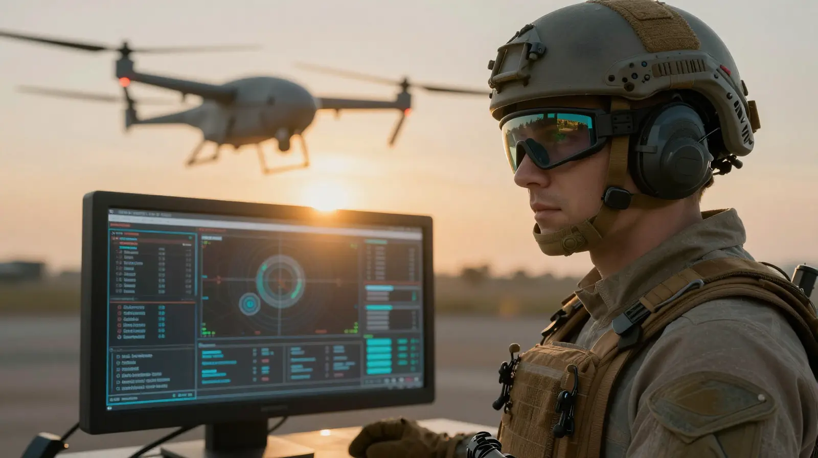 Image of a reservist holding a drone on billboards across the country